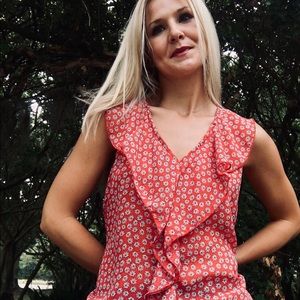 “Metaphor” Red Floral Tank